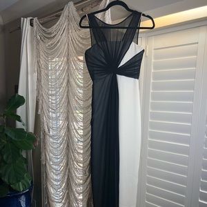 Bcbg black and white formal gown